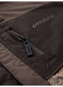 Ombre Jachetă sport ușoară colorată pentru bărbați cu fleece - bej și maro închis V19 OM-JANP-0194