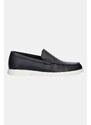 BOSS mocasini de piele Sienne barbati, culoarea albastru marin, 50536173