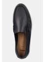 BOSS mocasini de piele Sienne barbati, culoarea albastru marin, 50536173