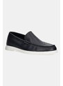 BOSS mocasini de piele Sienne barbati, culoarea albastru marin, 50536173