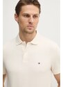 Tommy Hilfiger tricou polo barbati, culoarea bej, neted, MW0MW38951