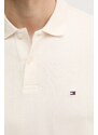 Tommy Hilfiger tricou polo barbati, culoarea bej, neted, MW0MW38951
