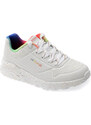 Pantofi sport SKECHERS albi, UNO LITE, din piele ecologica