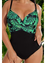 embody Costum baie intreg dama, efect modelator, marime mare, cupe voluminoase, tropical, 0010