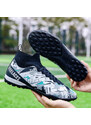 Ghete de fotbal MBrands, 8.4 cu glezna pentru teren sintetic, culoare alb cu negru