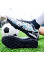 Ghete de fotbal MBrands, 8.4 cu glezna pentru teren sintetic, culoare alb cu negru
