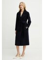 Marella palton de lână ALIBI femei, culoarea bleumarin, de tranzitie, cu doua randuri de nasturi, 2513011031200