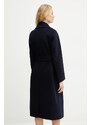 Marella palton de lână ALIBI femei, culoarea bleumarin, de tranzitie, cu doua randuri de nasturi, 2513011031200