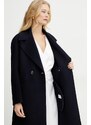 Marella palton de lână ALIBI femei, culoarea bleumarin, de tranzitie, cu doua randuri de nasturi, 2513011031200