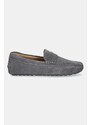BOSS mocasini din piele intoarsa Noel barbati, culoarea gri, 50541750
