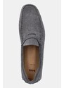 BOSS mocasini din piele intoarsa Noel barbati, culoarea gri, 50541750