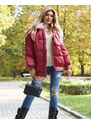 Resti Maroon women's winter jacket with synthetic down fill - Clothing