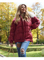 Resti Maroon women's winter jacket with synthetic down fill - Clothing