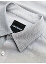 Ombre Cămașă oxford elegantă pentru bărbați cu broderie - gri deschis V2 OM-SHOS-0172