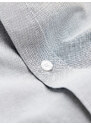 Ombre Cămașă oxford elegantă pentru bărbați cu broderie - gri deschis V2 OM-SHOS-0172