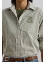 Lauren Ralph Lauren cămașă din bumbac culoarea verde, cu guler clasic, regular, 200963670