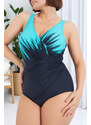 embody Costum baie intreg modelator dama marime mare, Summer Fire, verde turcoaz