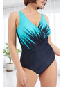 embody Costum baie intreg modelator dama marime mare, Summer Fire, verde turcoaz