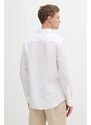 Calvin Klein cămașă de in culoarea alb, cu guler clasic, regular, K10K114488