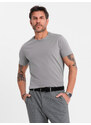 Ombre Tricou clasic BASIC din bumbac pentru bărbați - violet V13 OM-TSBS-0146