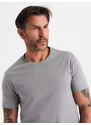 Ombre Tricou clasic BASIC din bumbac pentru bărbați - violet V13 OM-TSBS-0146