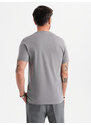 Ombre Tricou clasic BASIC din bumbac pentru bărbați - violet V13 OM-TSBS-0146