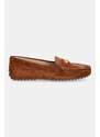Lauren Ralph Lauren mocasini din piele întoarsă Barnsbury culoarea maro, cu toc plat, 802821629032