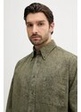 BOSS Orange cămașă jeans culoarea verde, cu guler button-down, regular, 50544858