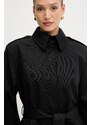 BOSS trenci de lână culoarea negru, de tranziție, 50543198