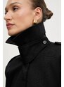 BOSS trenci de lână culoarea negru, de tranziție, 50543198