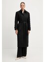 BOSS trenci de lână culoarea negru, de tranziție, 50543198