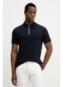 Tommy Hilfiger polo de bumbac culoarea bleumarin, uni, MW0MW39552