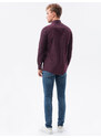 Ombre Camasa eleganta cu maneca lunga barbati - rosu burgund K463
