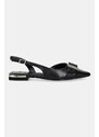 Dkny balerini de piele Clemma culoarea negru, cu toc deschis, K3590639