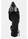 Dkny balerini de piele Clemma culoarea negru, cu toc deschis, K3590639