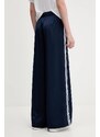 adidas Originals pantaloni de trening Adicolor Satin Wide Leg culoarea bleumarin, cu imprimeu, JD0881