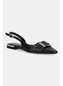 Dkny balerini de piele Clemma culoarea negru, cu toc deschis, K3590639