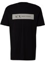 ARMANI EXCHANGE Tricou negru / alb