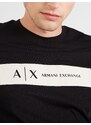 ARMANI EXCHANGE Tricou negru / alb