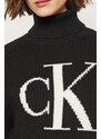 CALVIN KLEIN Pulover Blown Up Ck Loose Cont LV047D349G UB1 black