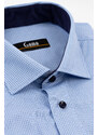 GAMA Camasa barbati regular fit bleu cu caro alb si albastru-deschis