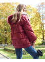 Resti Maroon women's winter jacket with synthetic down fill - Clothing