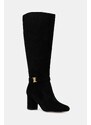 Lauren Ralph Lauren cizme din piele întoarsă Kellie Tl Hl culoarea negru, cu toc drept, 802967843001