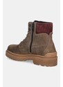 Tommy Jeans cizme înalte din piele TJM LACE UP BOOT SUEDE