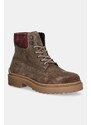 Tommy Jeans cizme înalte din piele TJM LACE UP BOOT SUEDE