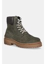 Tommy Jeans cizme înalte din piele TJM LACE UP BOOT SUEDE