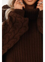 numoco basic Pulover maro supradimensionat cu mâneci tricotate