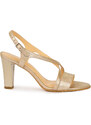 SUPERLATIVE Sandale dama din piele naturala aurie cu toc gros 8.5 cm 15930