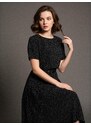 Sinsay - Rochie midi din vâscoză cu curea cu imprimeu cu buline - multicolor