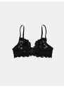 Sinsay - Sutien balconette moale cu sârmă și dantelă - negru
